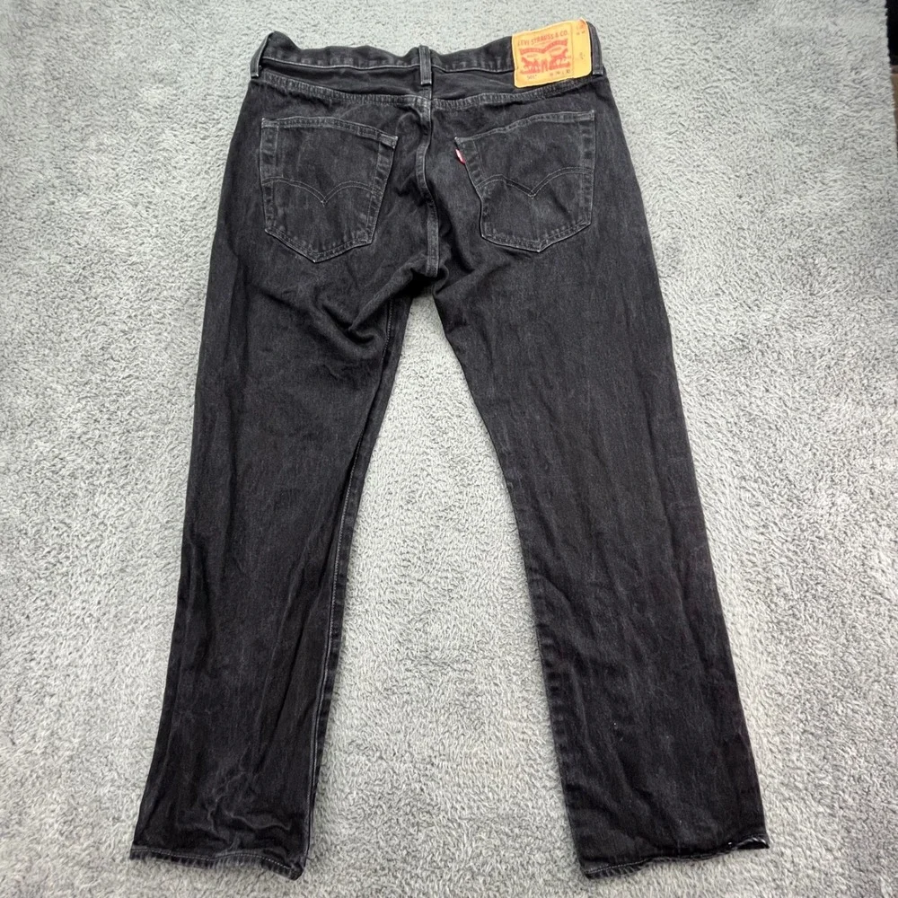 Levi's 501 Black Wash‎ Button Fly Denim Jeans Men's W36 L30 Straight Leg